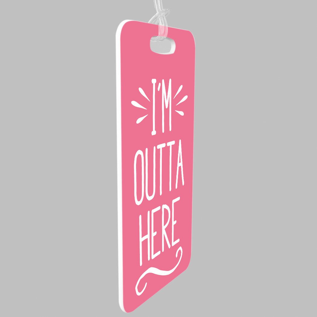 Custom Pink Luggage Tag - Personalized Travel Bag Tag with Info Panel | Perfect for Suitcases, Backpacks & Carry-Ons