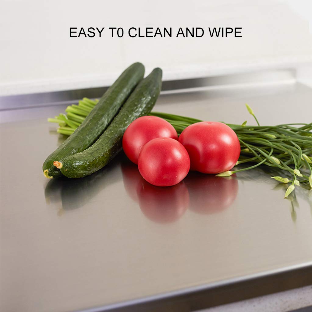 Premium 304 Stainless Steel Cutting Board - Heavy Duty Food Grade Chopping Block for Meat, Vegetables, Fruit & Pastry - Non-Slip Kitchen Prep Board for Cooking, Baking & Meal Prep - Ideal for Home Chefs & Professional Kitchens