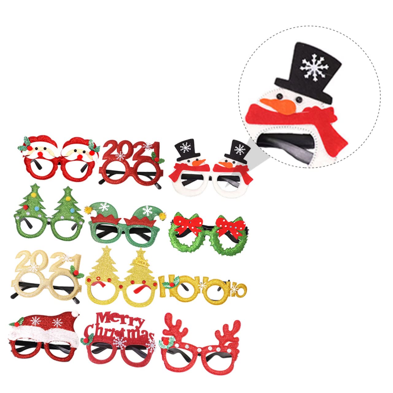 36-Piece Christmas Glasses Set for Kids - Fun Novelty Holiday Eyewear Frames & Accessories - Perfect for Christmas Decor, Parties & Festive Celebrations