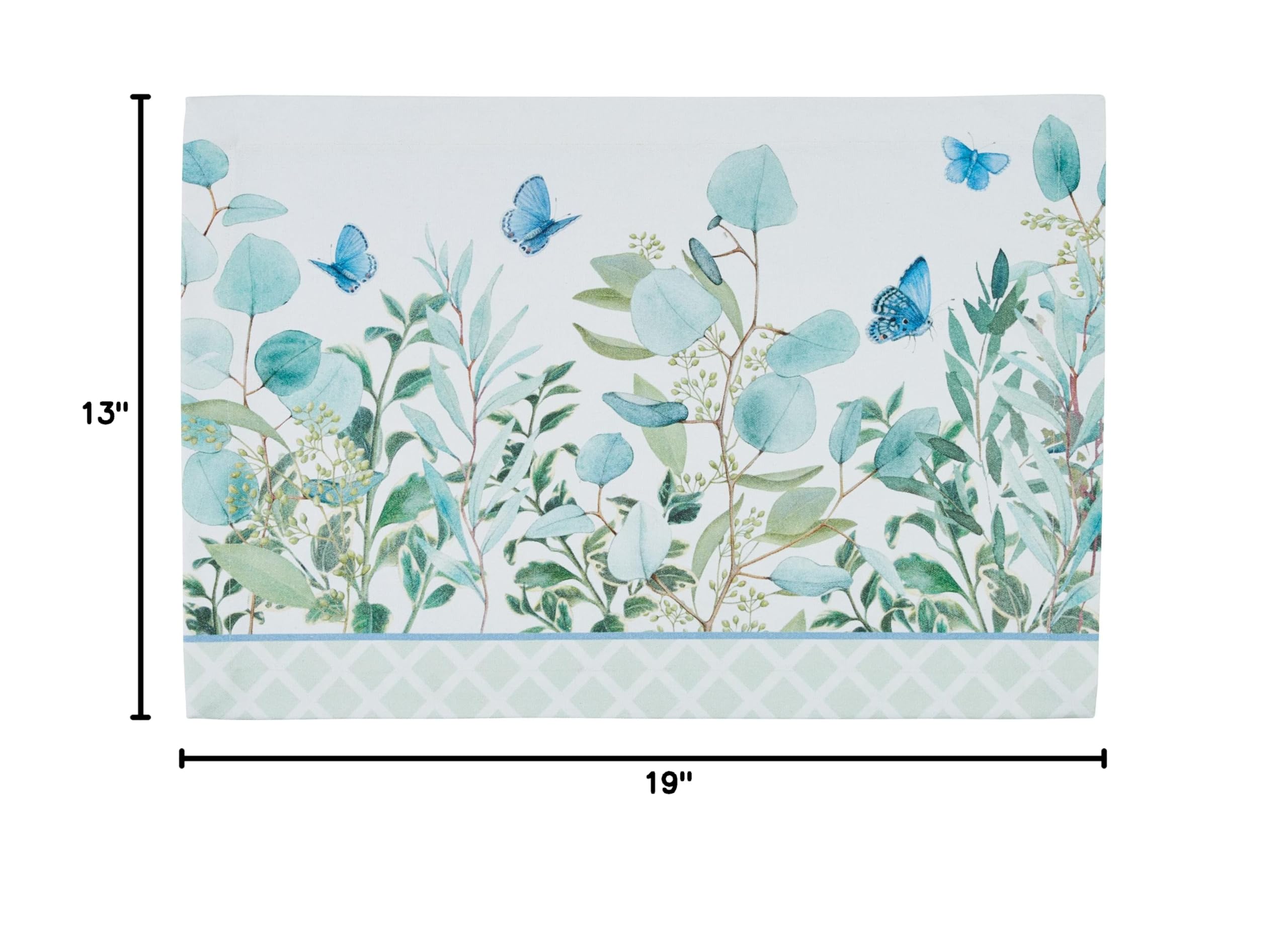 Eucalyptus Greens Placemat Set of 4 - Natural Leaf Pattern Table Mats for Dining Room Decor, Kitchen Table Setting, and Home Entertaining