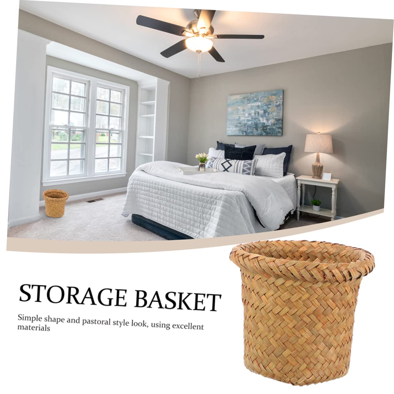 MagicLulu Wicker Waste Basket - Stylish Iron-Woven Trash Can for Bathroom, Laundry & Storage | Eco-Friendly Garbage Bin with Flowerpot Design | Perfect for Home, Office & Dorm Organization