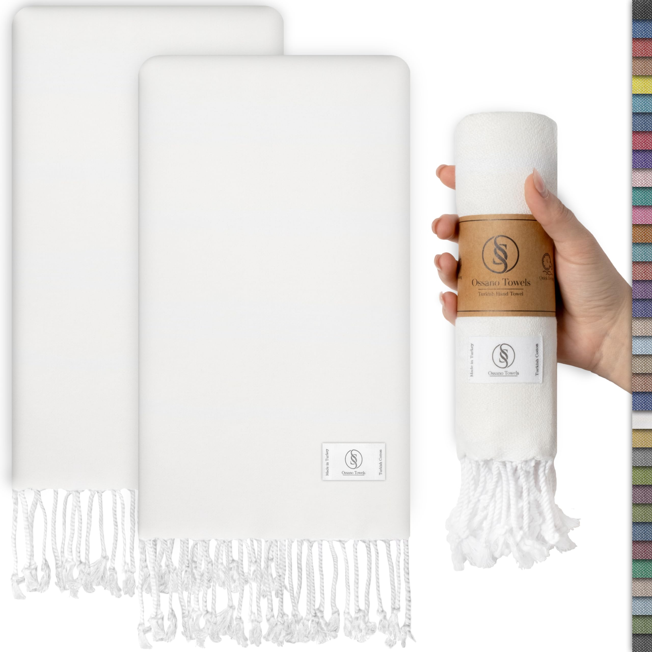 Premium Turkish Cotton Hand Towel Set of 2 - 30
