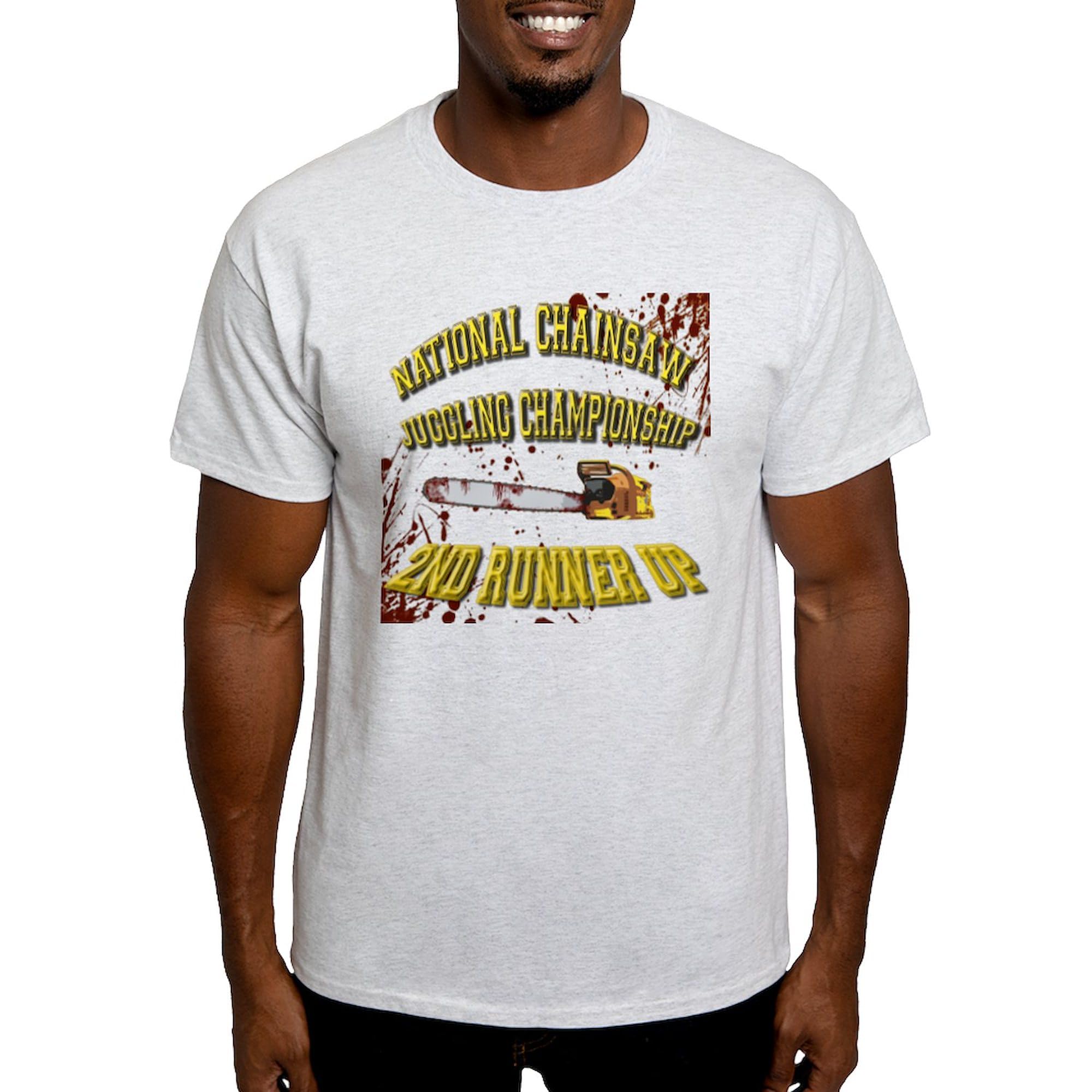 Chainsaw Juggling Graphic T-Shirt for Men - 100% Cotton Classic Lightweight Tee - Funny Novelty Shirt for Comedy Fans & Circus Lovers