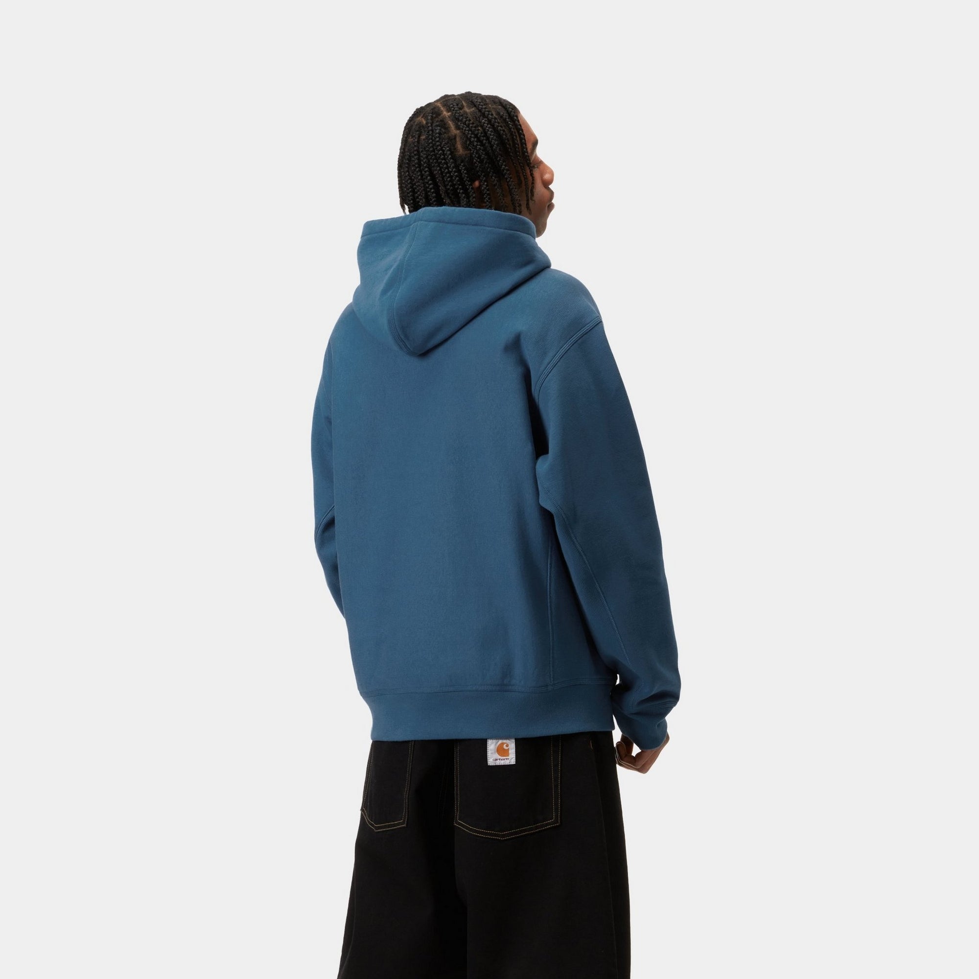 Hooded American Script Sweatshirt - Soft Cotton Pullover with Vintage Style | Sodalite Blue | Perfect for Casual Wear, Street Fashion & College Outfits