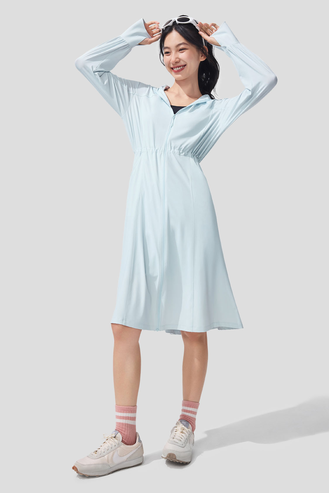 Ease Women's Full Protection Loose Long Sun Jacket UPF 50+ UV Protective Cover-Up for Beach, Pool & Outdoor Activities - AL824