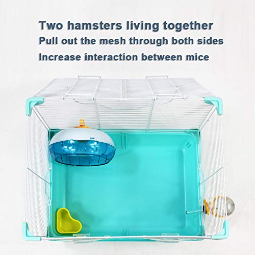 Premium Hamster Cage - Spacious Double Room Luxury Villa for Golden Bear, Flower Branch Hamsters | Durable Hamster House with Accessories & Toys | Perfect for Small Pet Habitat, Play & Rest Areas