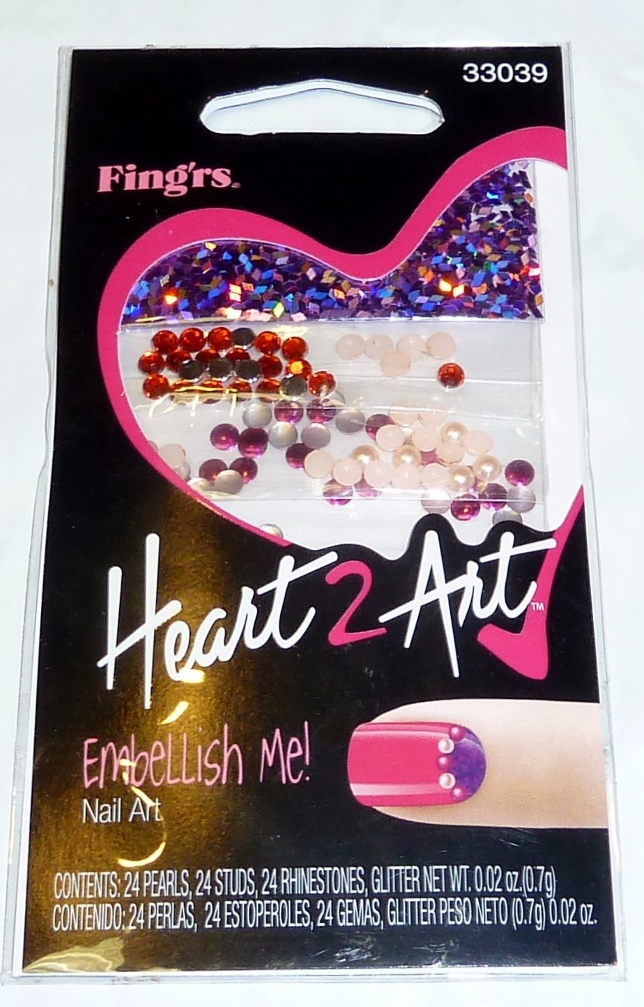 Heart 2 Art Nail Art Kit - Embellish Me #33039 Nail Decorations with Rhinestones & Glitter for DIY Manicure | Perfect for Parties, Weddings, and Special Occasions