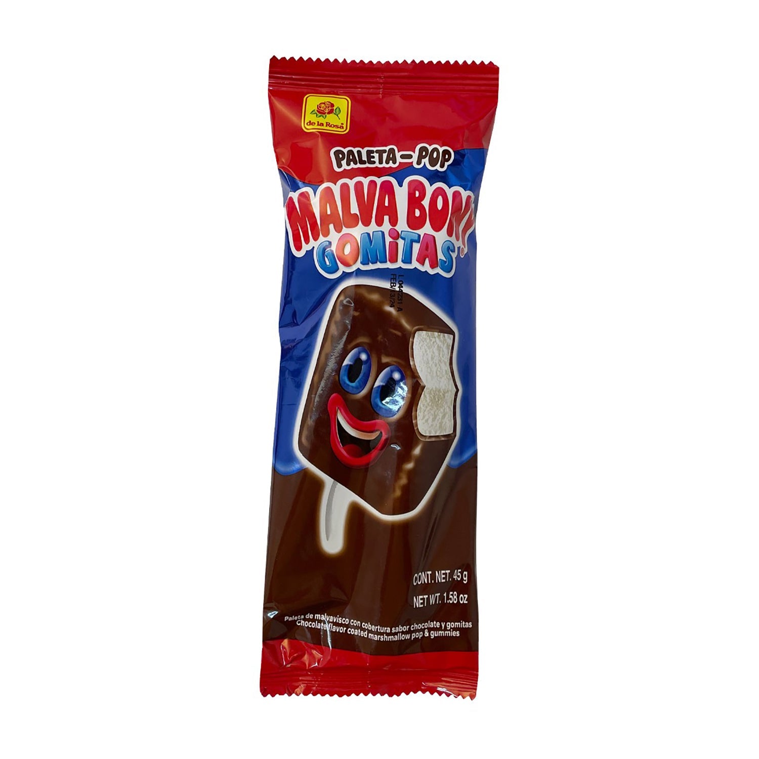De La Rosa Paleta Malva Bony Gomitas Candy - 10ct Box | Authentic Mexican Candy for Parties, Snacking & Gifts