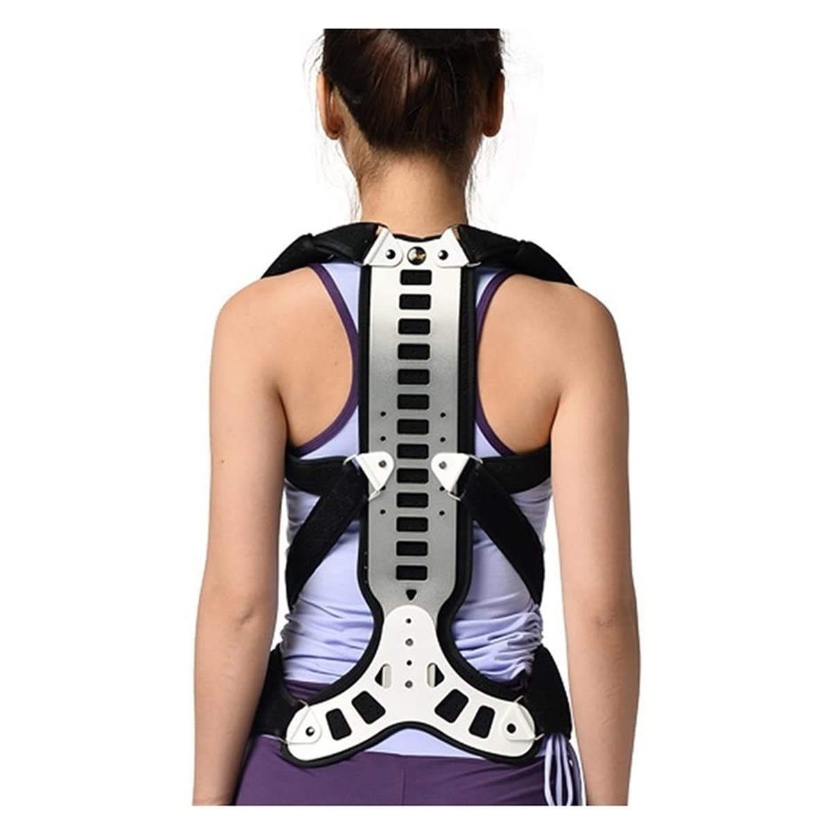 PQQ Posture Corrector Back Brace - Adjustable Metal Support for Kyphosis, Hunchback & Lordosis Relief - Spine Alignment Straightener (Medium) - Perfect for Office Work, Driving & Daily Posture Improvement