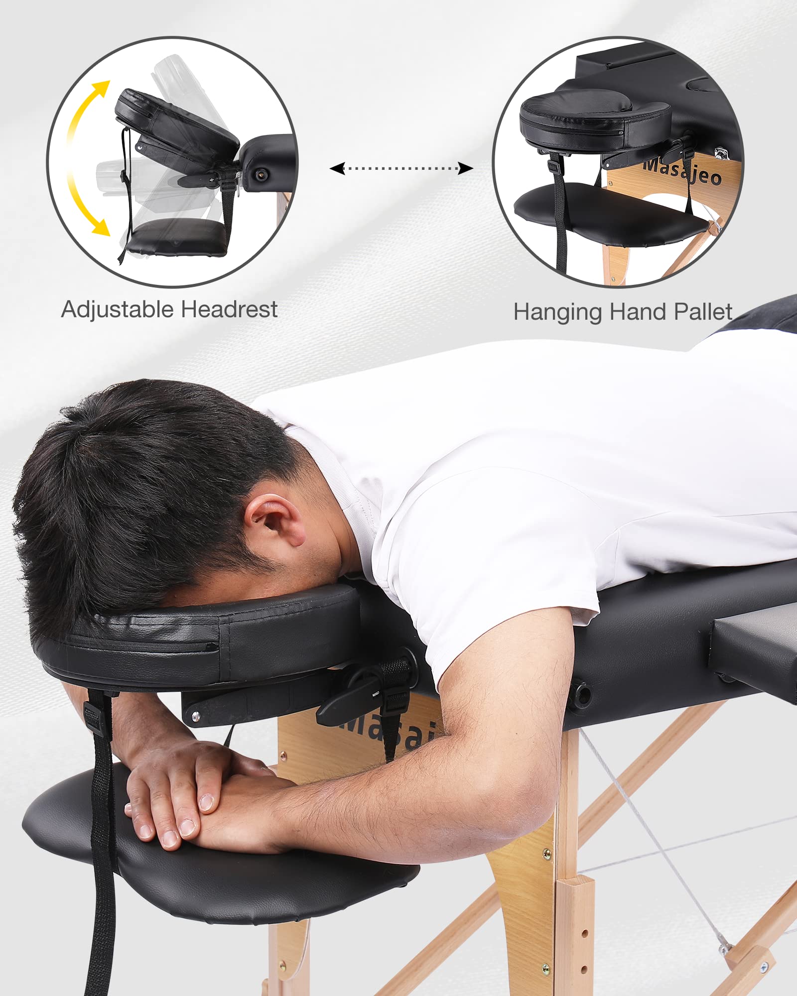 Professional Portable Massage Table - Adjustable Height 84