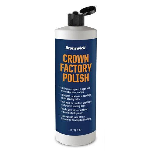 Brunswick Crown Factory Polish 32 oz Bowling Ball Cleaner - Premium Ball Maintenance Solution for Professional & Casual Bowlers - Perfect for League Play & Home Practice