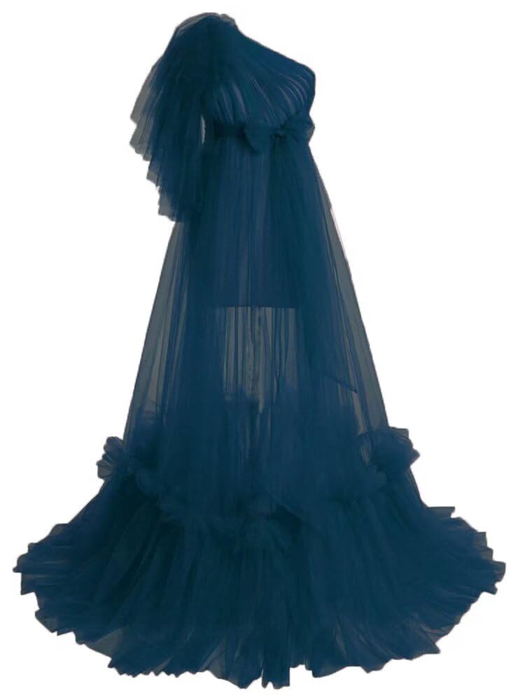 Elegant One Shoulder Tulle Prom Dress for Women - Long A-Line Pleated Formal Evening Gown for Homecoming, Wedding Guest & Special Occasions