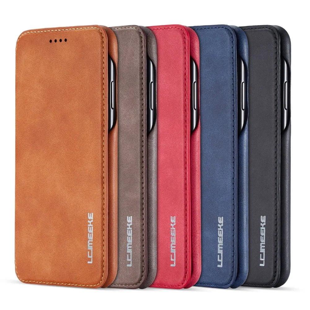 Samsung Galaxy S24 Leather Stand Cover Case - Premium Protective Phone Cover with Kickstand for Hands-Free Viewing - Perfect for Watching Videos, Video Calls, and More