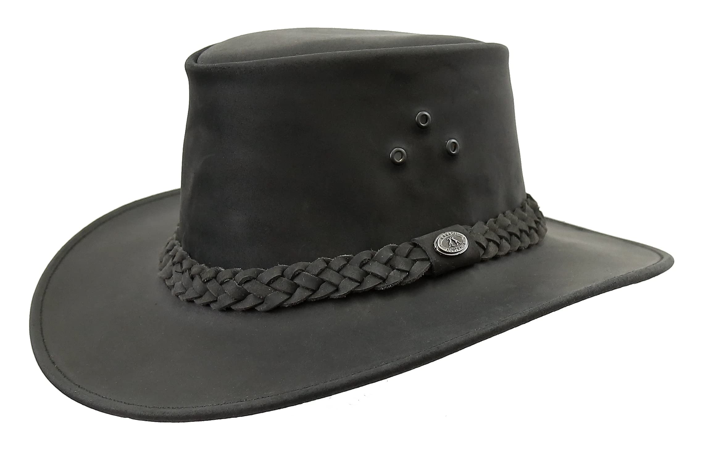 KAKADU Traders Genuine Leather Bushranger Hat - Australian Outback Style Cowboy Hat for Men & Women - Perfect for Outdoor Adventures, Hiking, and Country Music Festivals