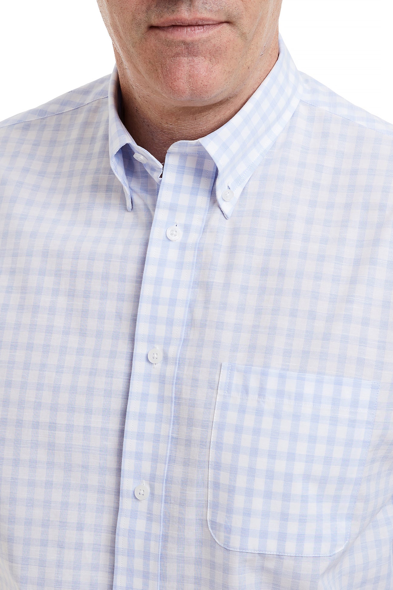 Chase Shirt Blue Beach Gingham - Stylish Casual Button Down Shirt for Men | Perfect for Summer Outings, Beach Vacations & Outdoor Adventures