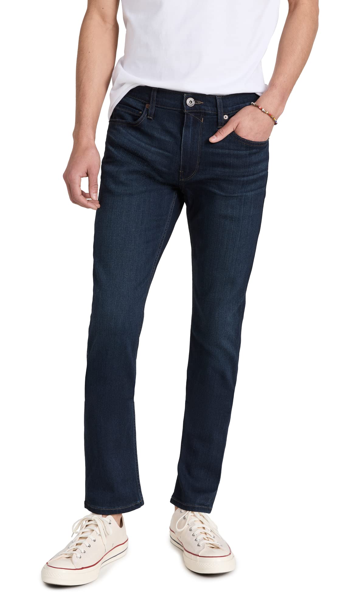 PAIGE Men's Lennox Russ Slim Fit Stretch Denim Jeans - Comfortable Straight Leg Pants for Casual Wear & Office Style