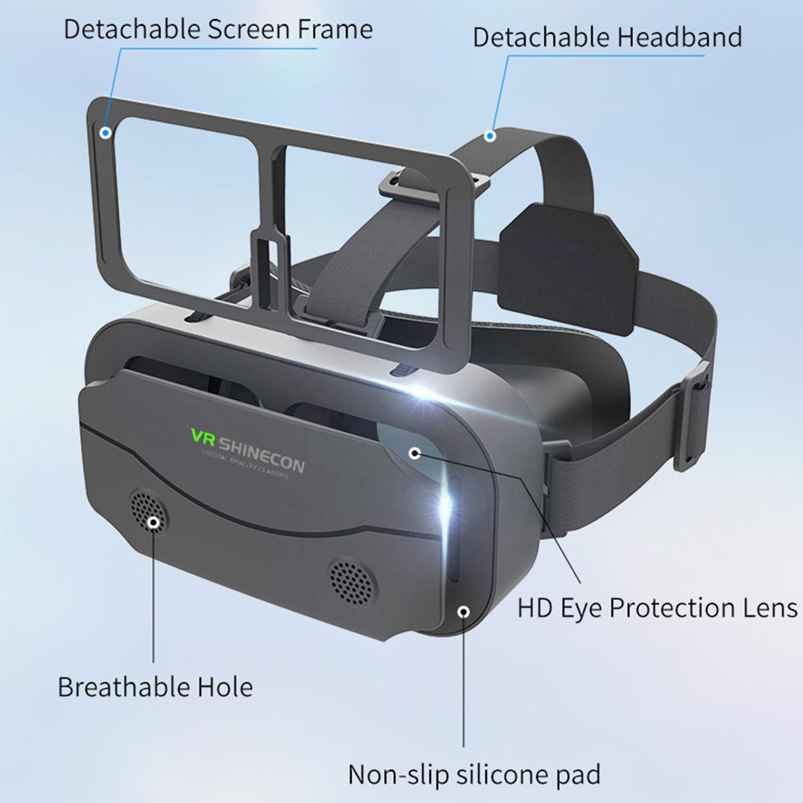 Adjustable VR Headset for Smartphone - HD Virtual Reality Glasses with 3 Comfortable Head Straps for Movies, Gaming & TV - Perfect for Home Entertainment & Immersive Experiences