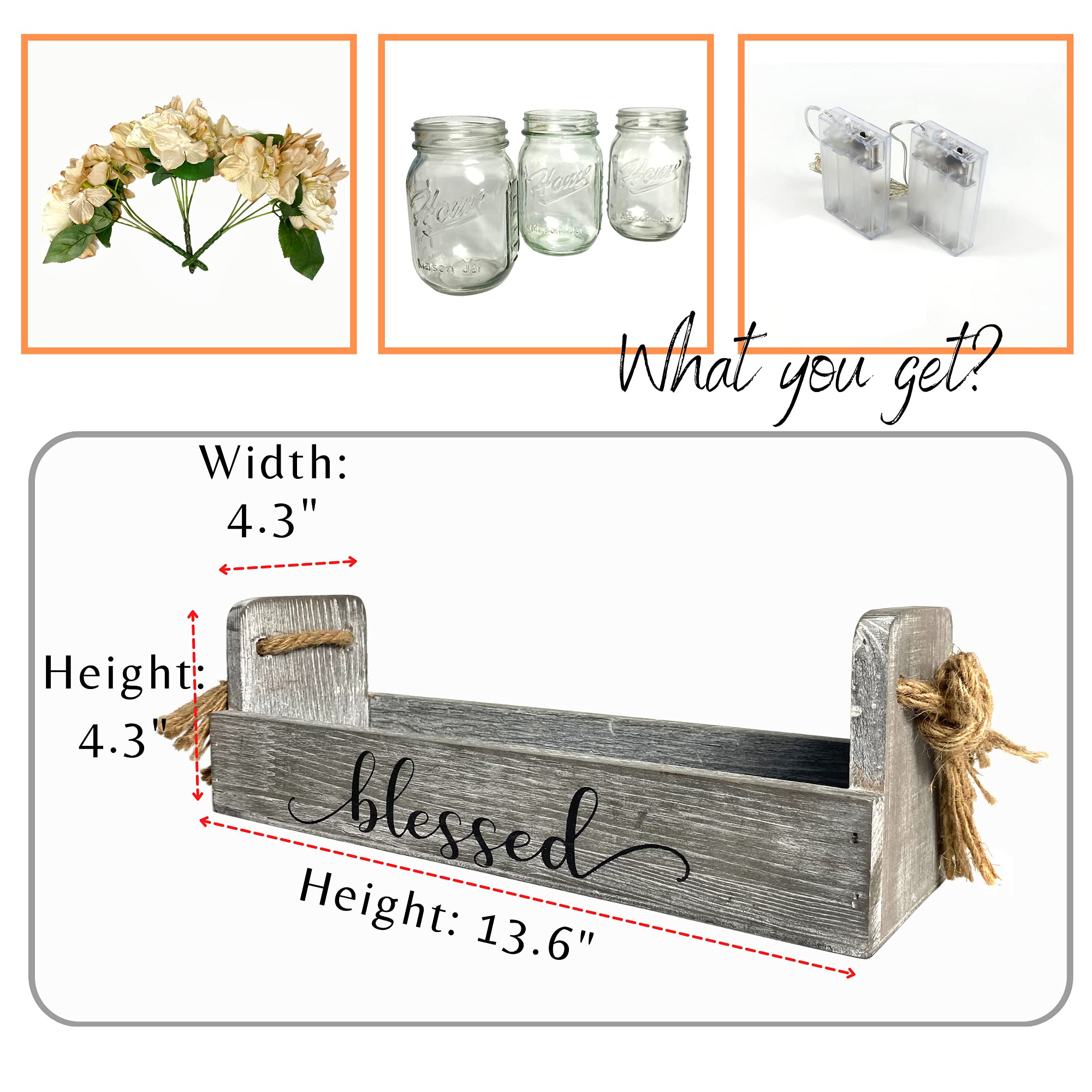 LED Fairy Lights Table Centerpiece - Elegant Dining Room Decor, Kitchen Utensil Holder, Coffee Table Display, Mantle & Home Decor | Perfect for Weddings, Parties & Holiday Decorations