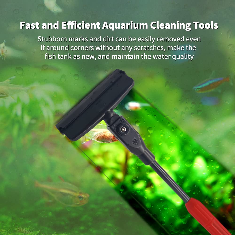 6-in-1 Aquarium Cleaner Kit with Telescopic Handle - for Saltwater & Freshwater Fish Tanks