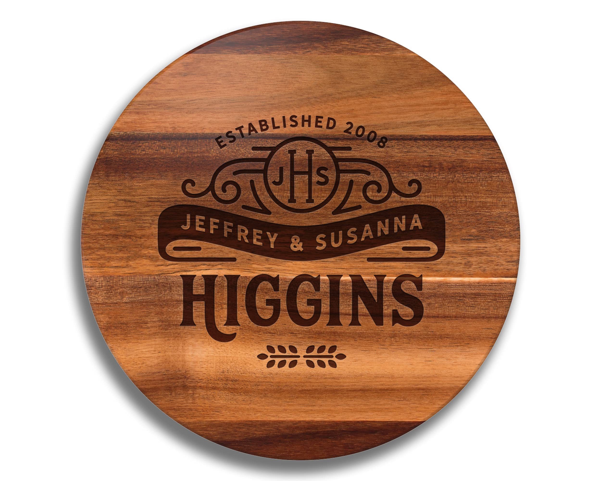 **Personalized Engraved Wood Lazy Susan Turntable - Custom Wedding, Anniversary & Mother's Day Gift for Wife, Mom - Perfect for Dining Table Decor & Serving Dishes**