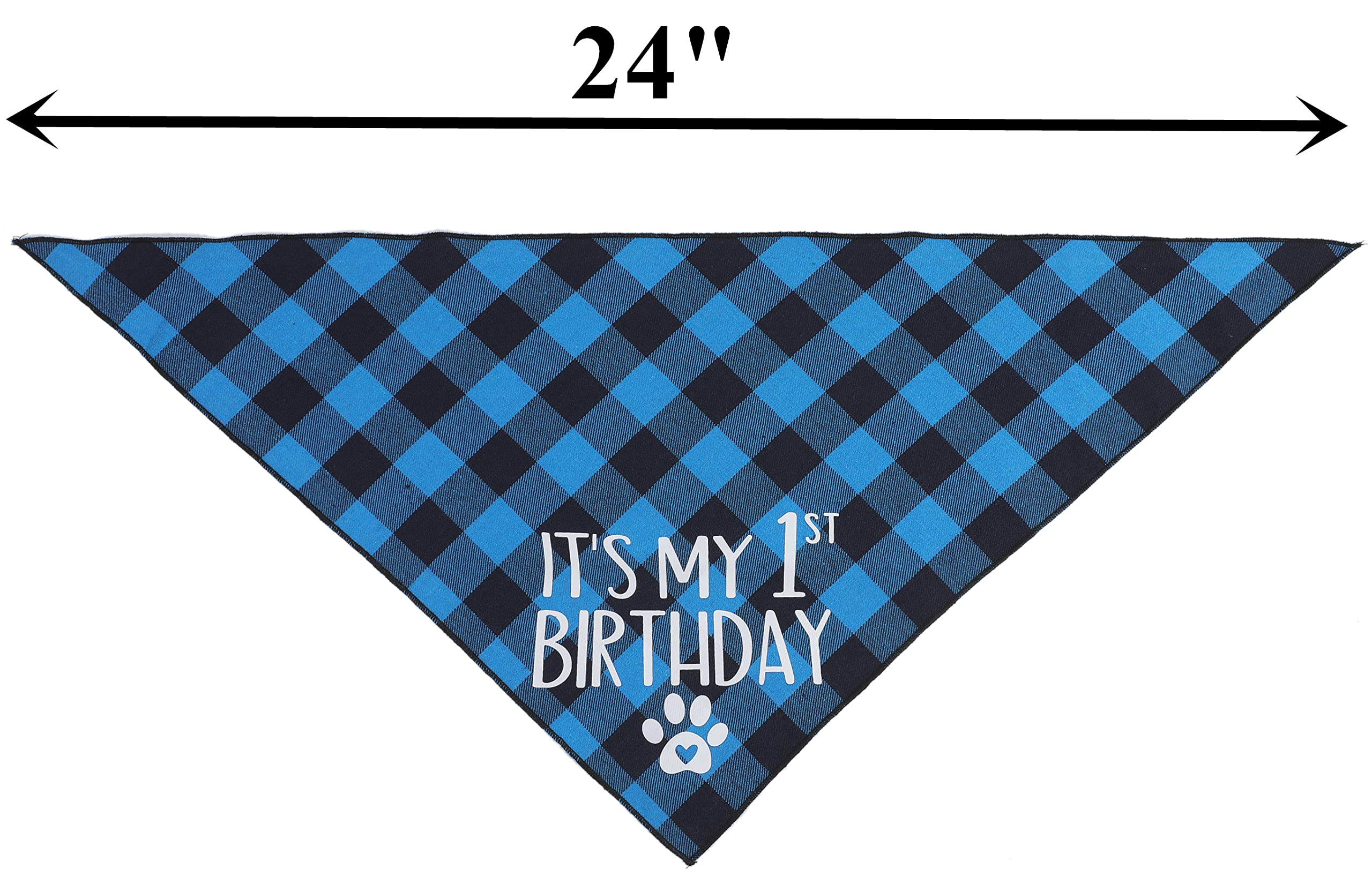 Dog First Birthday Bandana & Hat Set for Puppy - Cute Pet Birthday Party Accessories for Small & Large Dogs - Perfect for Birthday Photos, Celebrations & Special Occasions