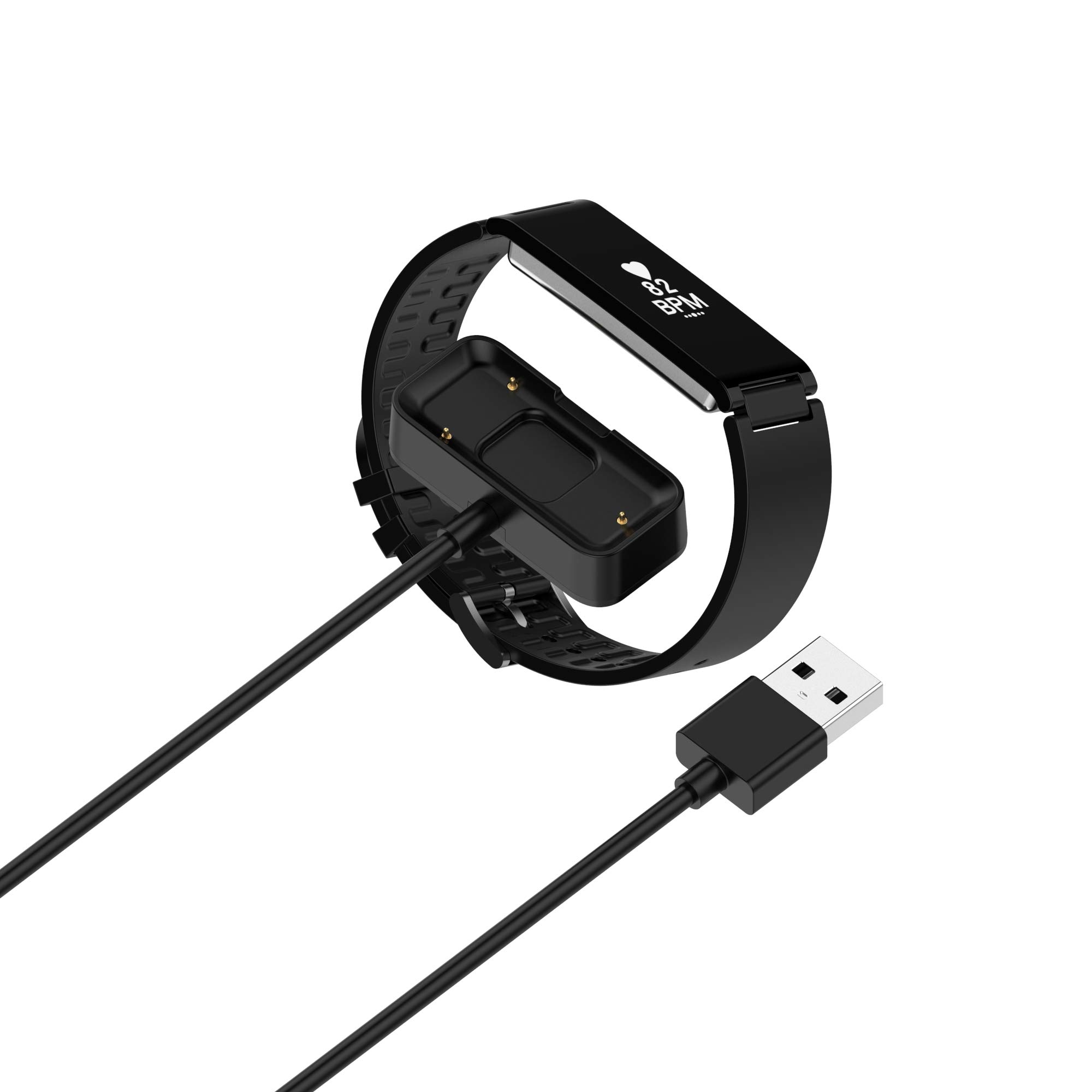 FitTurn Replacement USB Charger Cable for Withings Steel HR Watch - Compatible Charging Adapter & Dock Accessories (Black) | Perfect for Home, Office & Travel Charging