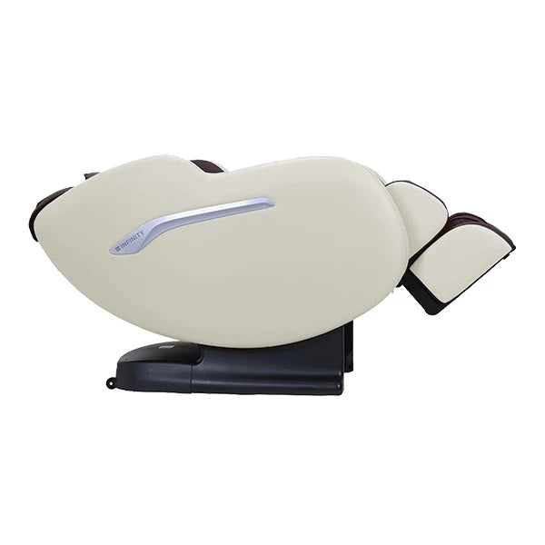 Aura Massage Chair in Cream and Brown - Full Body Recliner with Heat Therapy for Home & Office Relaxation