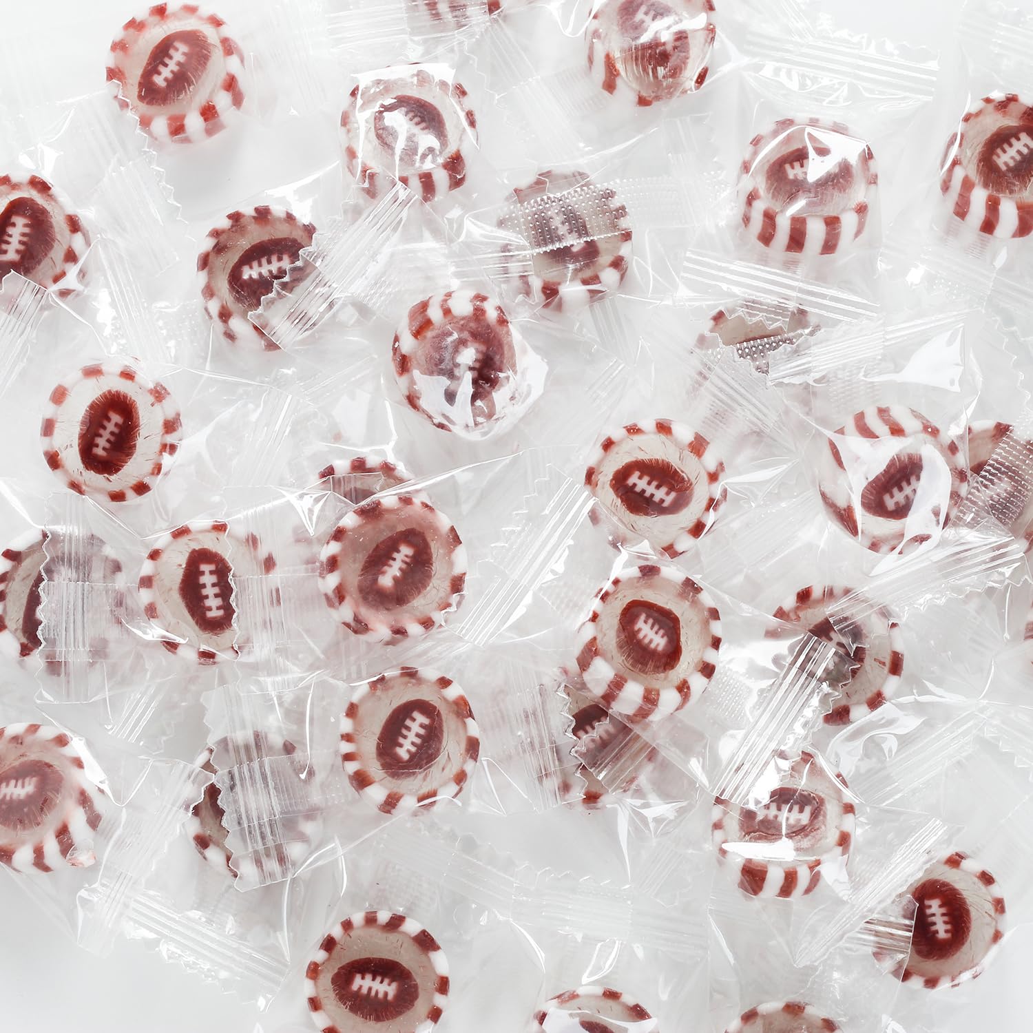 Football Hard Candy - 8 OZ Resealable Bag with 58 Individually Wrapped Candies | Perfect for Game Day Parties, Team Snacks, Birthday Favors & Office Treats | Delicious Sweet Treat for Kids & Adults | Great for Sports Events, School Rewards & Holiday Gift Bags