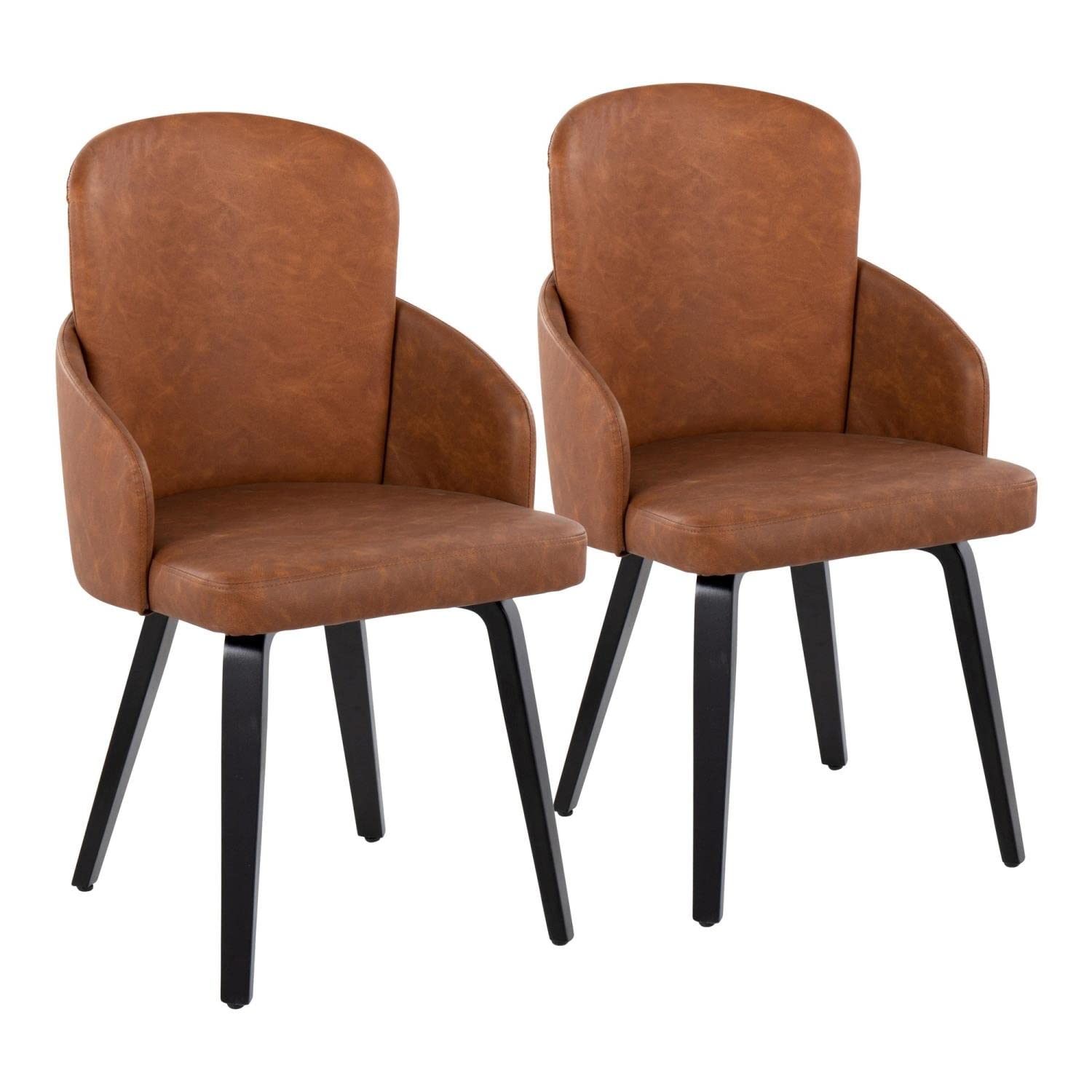 LumiSource Dahlia Upholstered Dining Chair Set of 2 - Modern Kitchen & Dining Room Chairs for Home, Restaurant, Cafe - Comfortable Contemporary Seating for Indoor Use