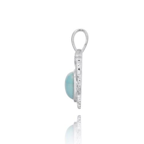 Exquisite Crab Pendant Necklace with Genuine Larimar & London Blue Topaz Gemstones - Perfect for Beach Vacations, Summer Outfits & Unique Gifts