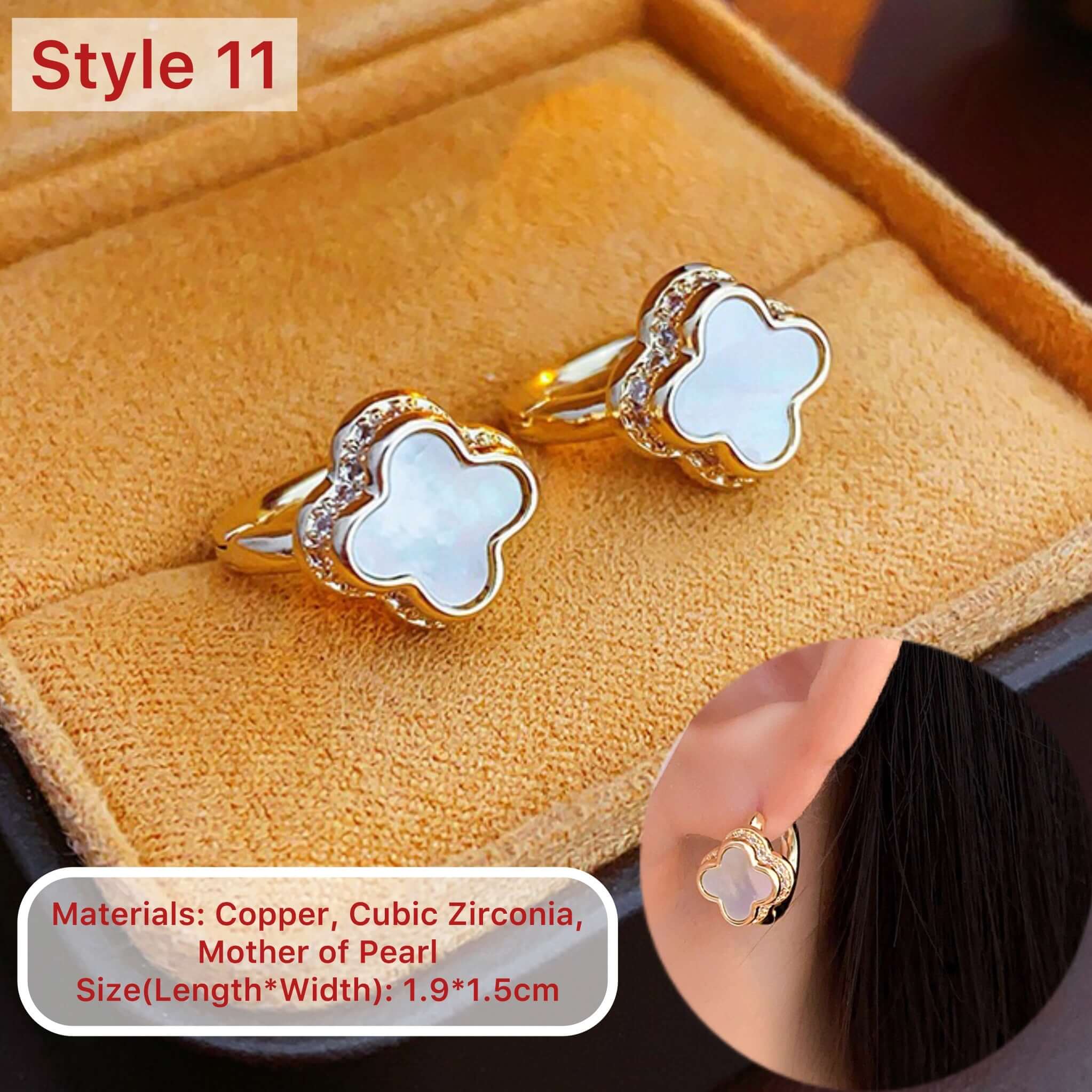 18K Gold Plated 4 Leaf Clover Earrings for Women - Lucky Charm Stud Earrings | Perfect Gift for Birthday, Anniversary & St. Patrick's Day | CE001