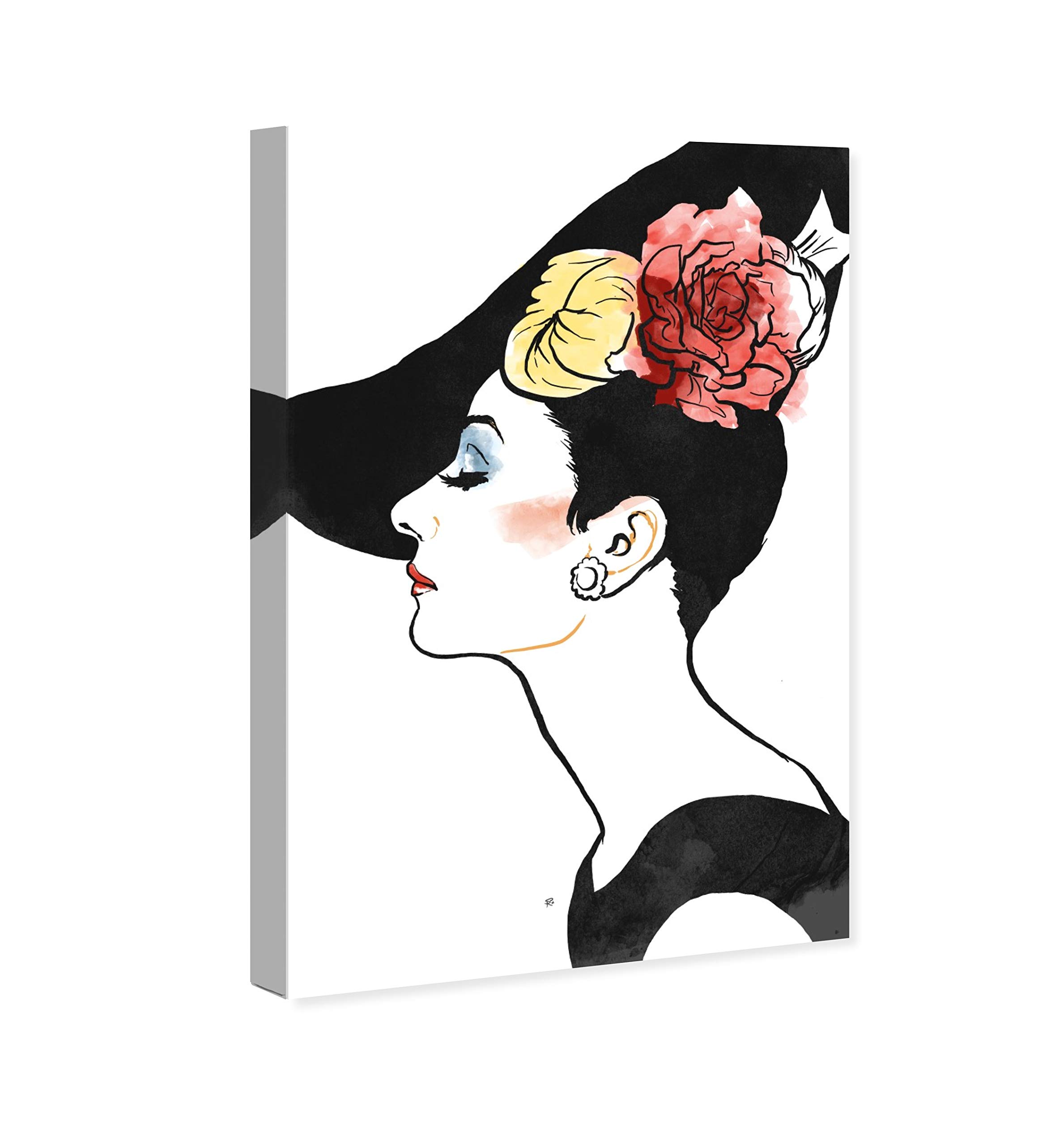 Oliver Gal Artist Co. 'Hats and Glam' Fashion Wall Art Canvas Print - 20x30 Inches Black & Red Home Decor - Perfect for Living Room, Bedroom & Office Wall Decoration