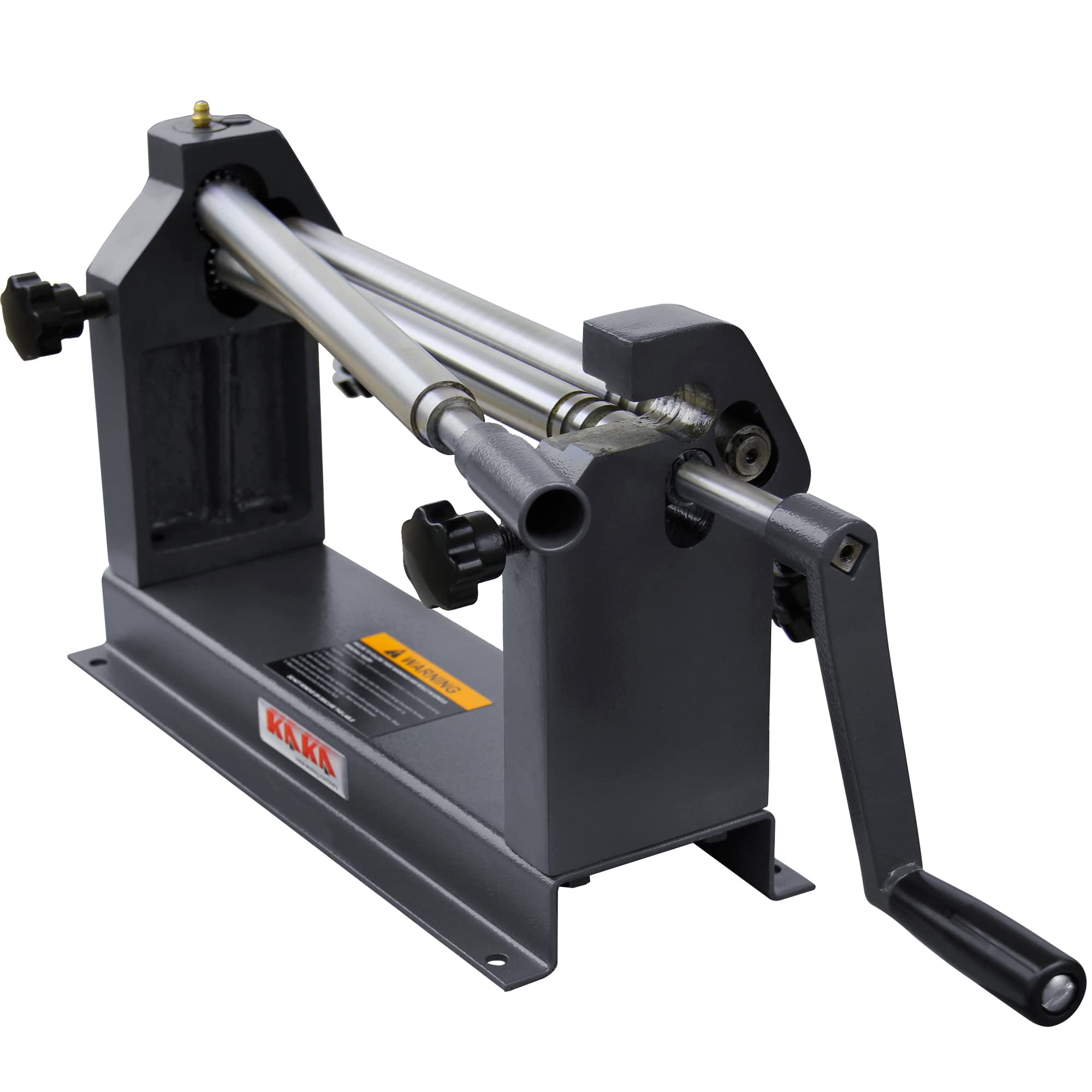 KAKA INDUSTRIAL W01-1222 12-Inch Metal Sheet Bending Roller Machine - 22 Gauge Steel Capacity with Removable Rollers for Metalworking & DIY Projects