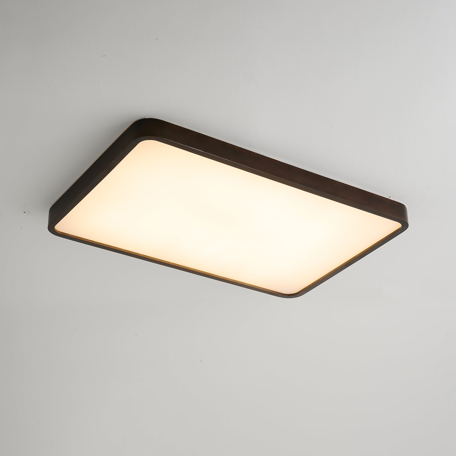 Modern Lira Rectangular Ceiling Light Fixture - Brushed Nickel Finish, Dimmable LED Lighting for Living Room, Bedroom & Kitchen | Energy Efficient Home Decor