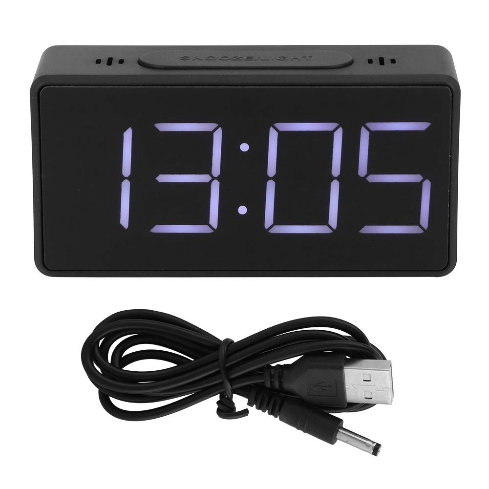 Digital LED Alarm Clock with Snooze - Bedside & Desktop Electronic Clock for Students, Bedroom & Office Use - Perfect for Nightstands, Desks, Dorms (Black)