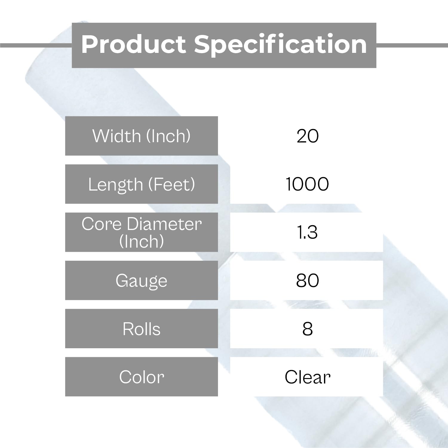 Premium Clear Stretch Wrap for Moving & Packing - 8 Rolls, 20