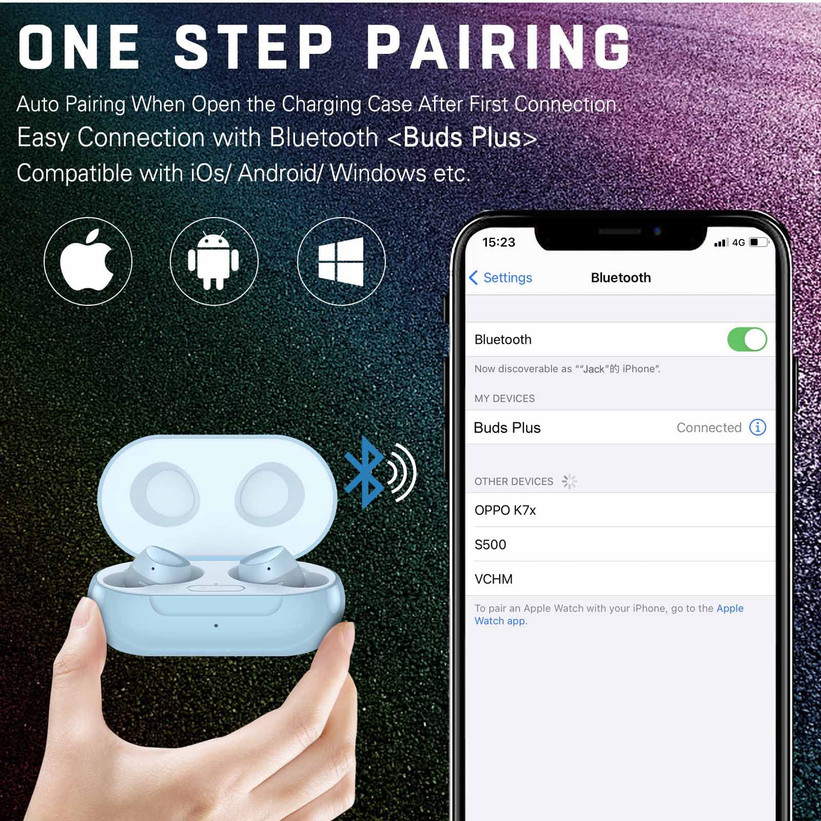 UrbanX Street Buds Plus True Wireless Earbuds with Hands-Free Controls & Wireless Charging Case - Bluetooth 5.0 for Computer, Workout, Running, Commuting - Sweatproof & Noise Cancelling (Blue) | Perfect for Office Calls, Gym Sessions & Daily Use