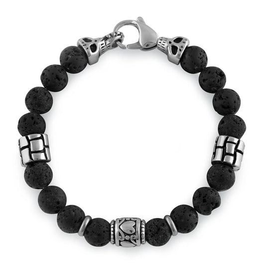 Stainless Steel Bracelet with Black Druzy Beads - Elegant Jewelry for Women, Durable & Hypoallergenic - Perfect for Everyday Wear, Gifts & Special Occasions