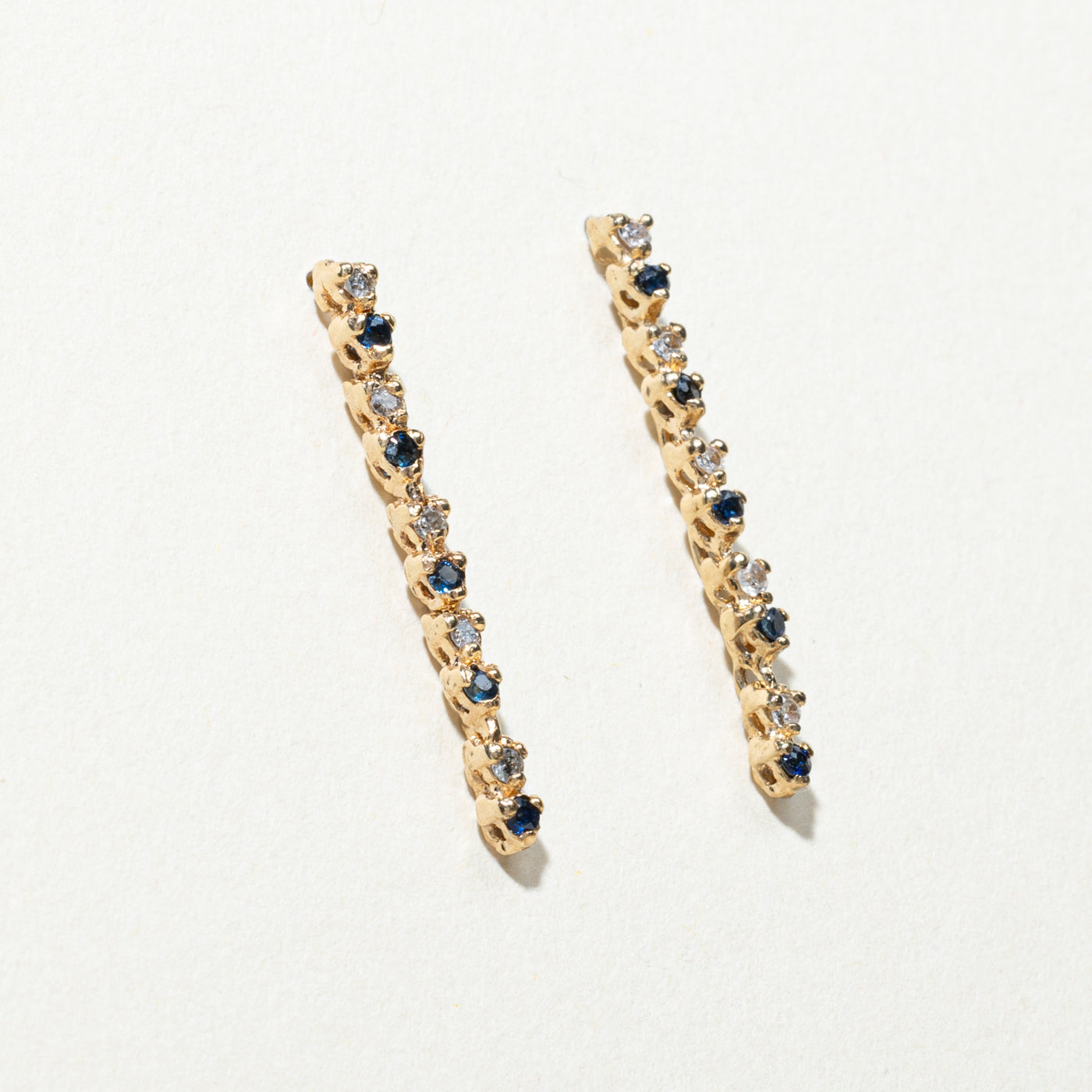 Exquisite 0.30ctw Sapphire & 0.10ctw Diamond Drop Earrings - Elegant Dangling Jewelry for Women | Perfect for Weddings, Parties & Special Occasions