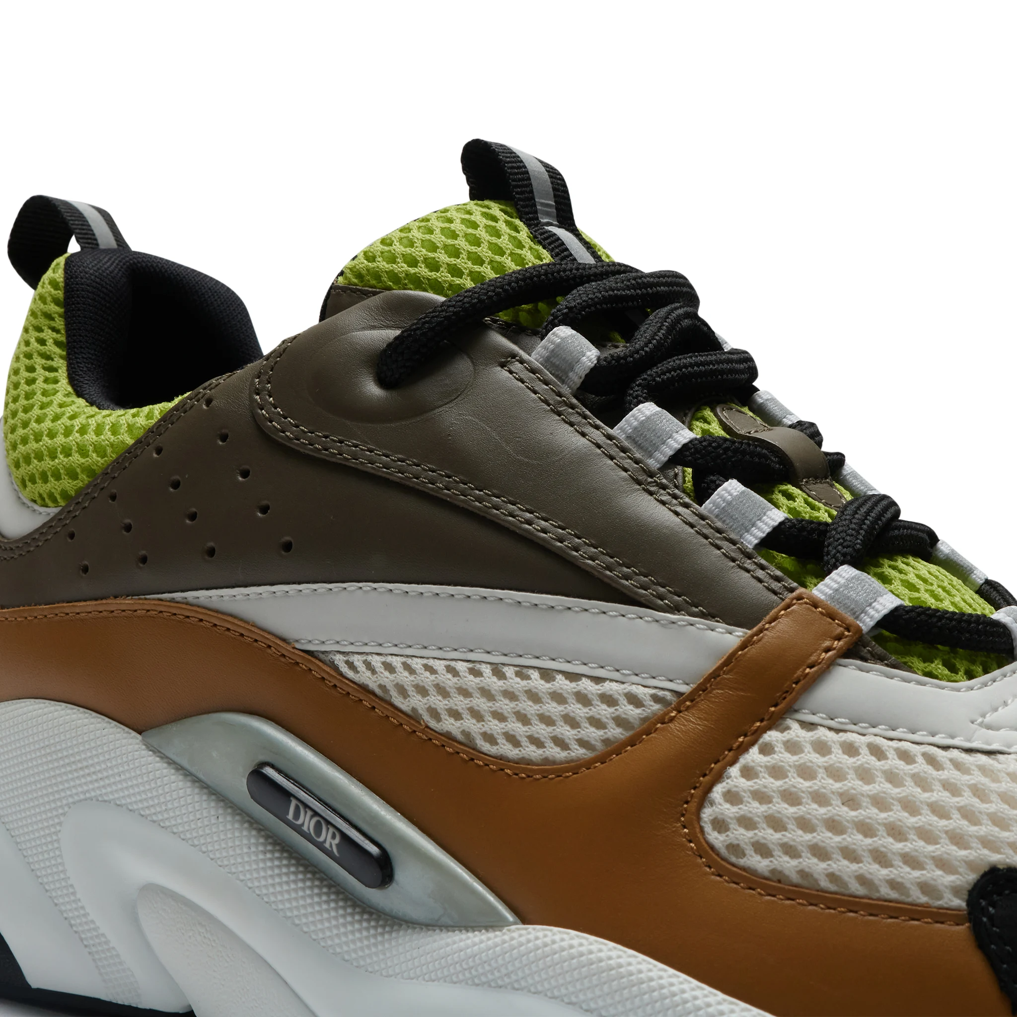 Dior B22 Sneakers for Men - Brown & Lime Green Luxury Fashion Trainers | Perfect for Casual Wear, Street Style & Everyday Comfort
