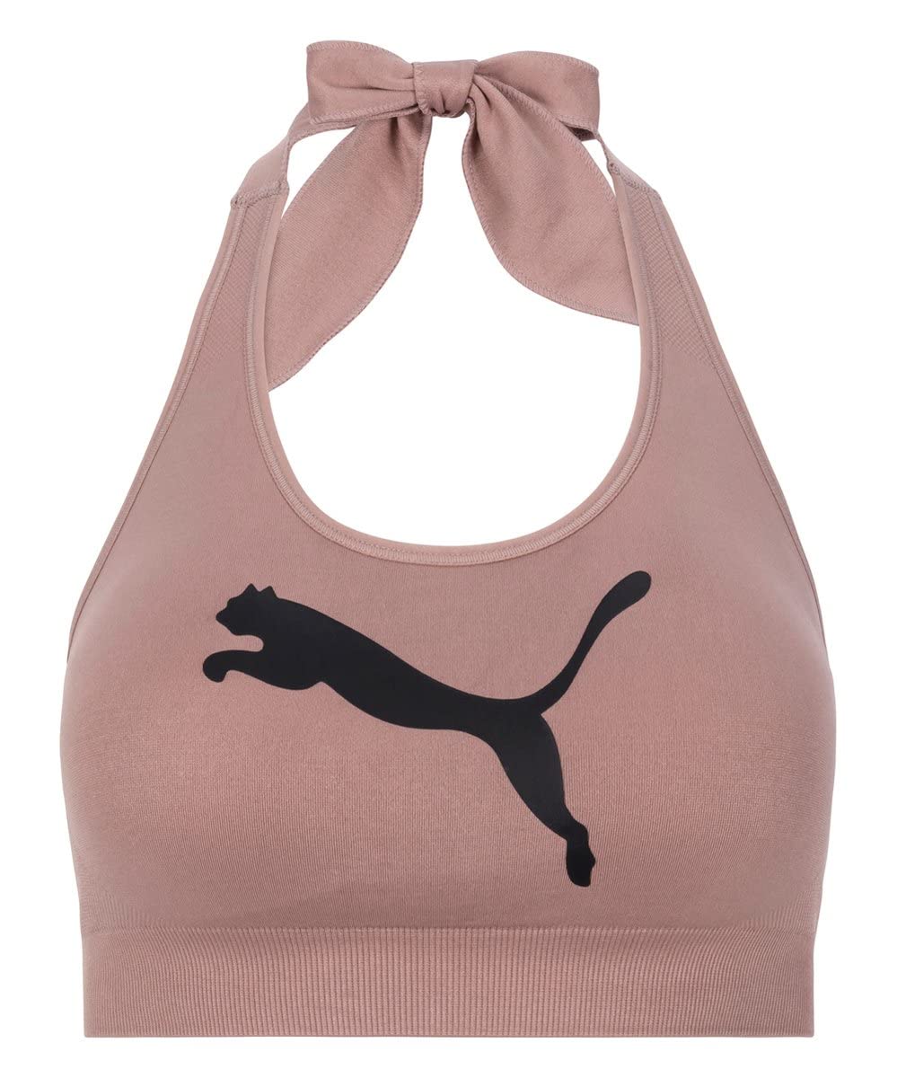 PUMA Women's Seamless Halter Sports Bra - Breathable Workout Top for Yoga, Running & Gym - High Support Wireless Activewear