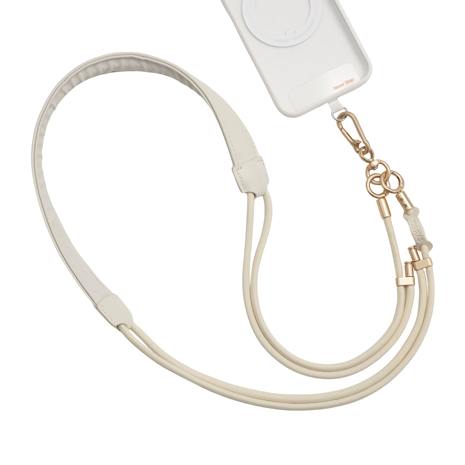LoopGo Crossbody Leather Phone Lanyard - Adjustable Strap for iPhone, Samsung & Smartphones - Hands-Free Convenience for Travel, Shopping & Work