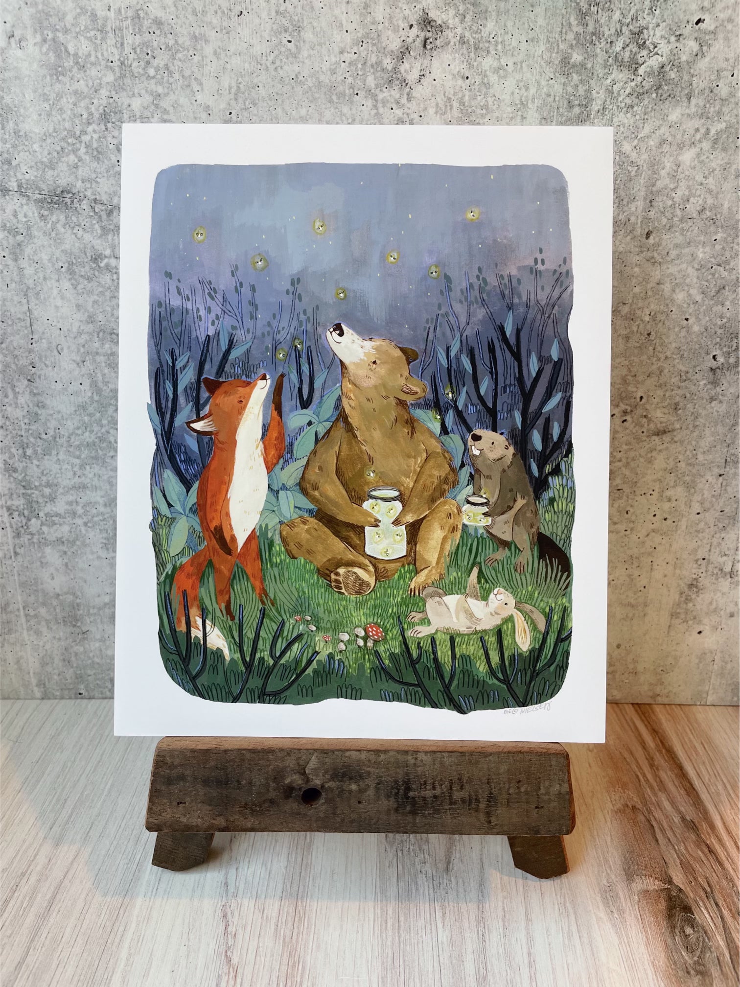 Glow in the Dark Firefly Night Print Wall Art - Nature-Inspired Home Decor for Bedroom, Living Room & Nursery (12x18 Inches) - Perfect for Kids Room, Birthday Gifts & Unique Housewarming Present