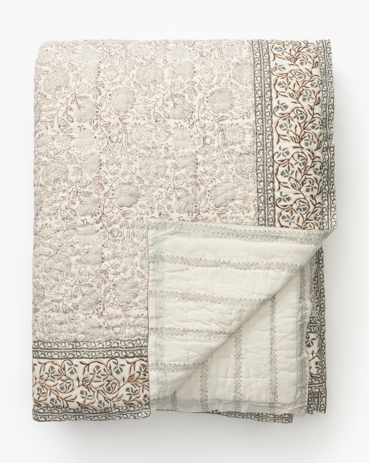 Tulare Block Print Quilt - Handmade Cotton Bedspread with Traditional Indian Design - Perfect for Boho Bedroom Decor, Cozy Throw Blanket, or Unique Gift Idea