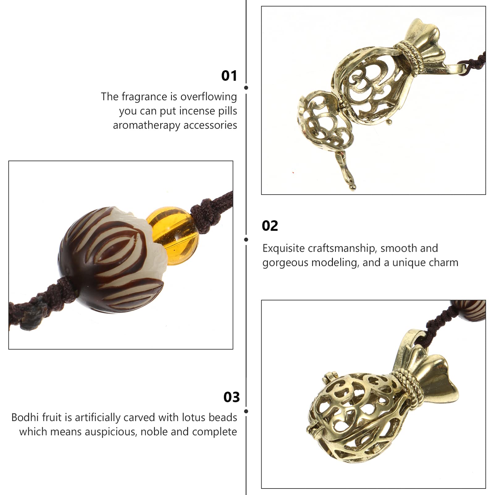 EXCEART Feng Shui Pendant Keychain - Essential Oil Diffuser, Car & Phone Charm, Bronze Ornament for Students - Perfect for Home Decor, Gifts, and Personal Accessories