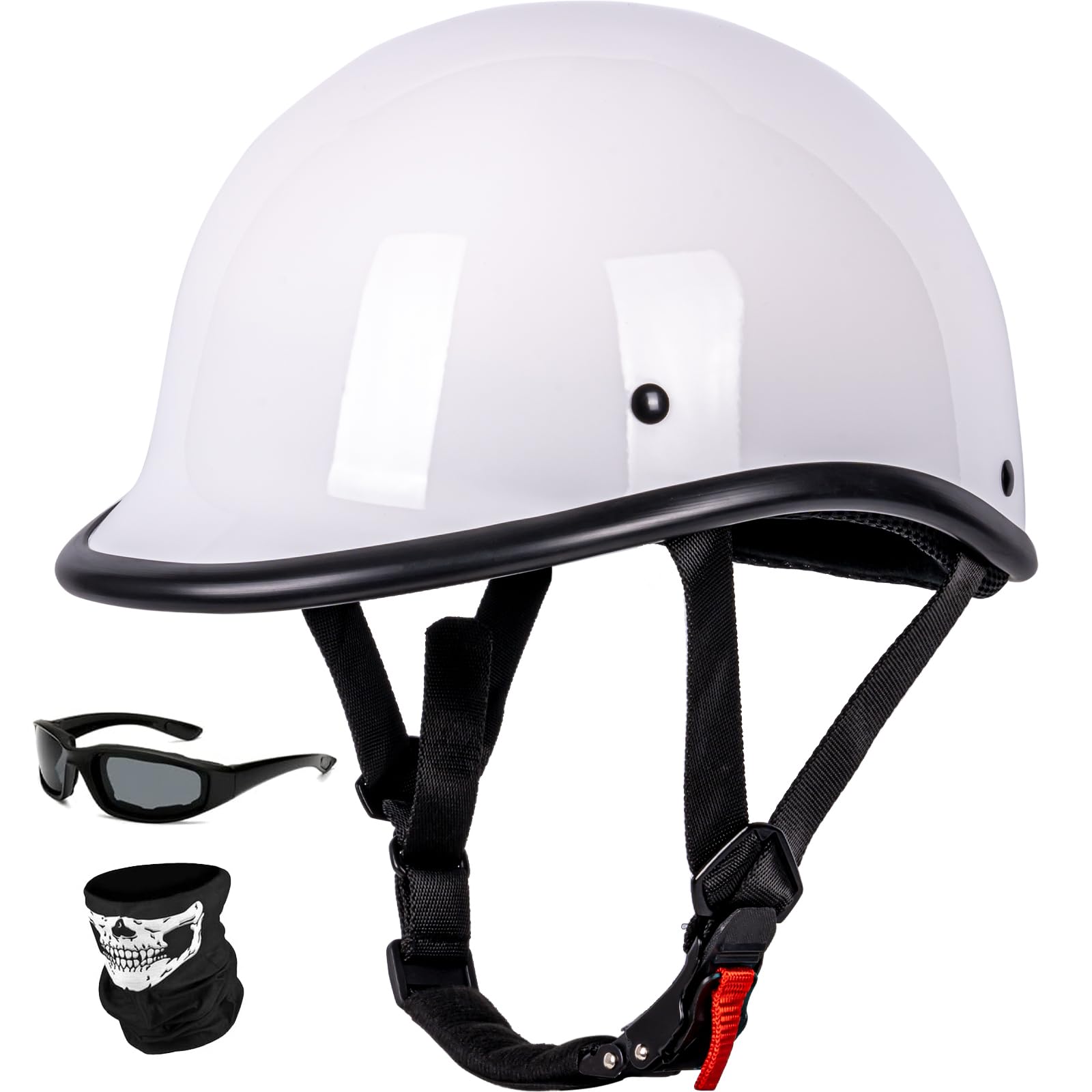 Vintage Motorcycle Half Helmet - Lightweight Low Profile Open Face DOT Approved Half Helmet for Men & Women - Perfect for Cruiser, Chopper, Scooter & Urban Riding