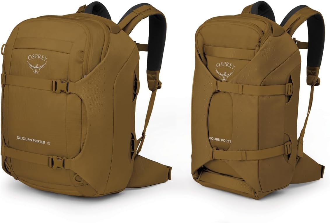 Osprey Sojourn Porter 30L Travel Backpack - Lightweight Carry-On Luggage for Men & Women, Brindle Brown - Perfect for Air Travel, Weekend Trips & Urban Commuting