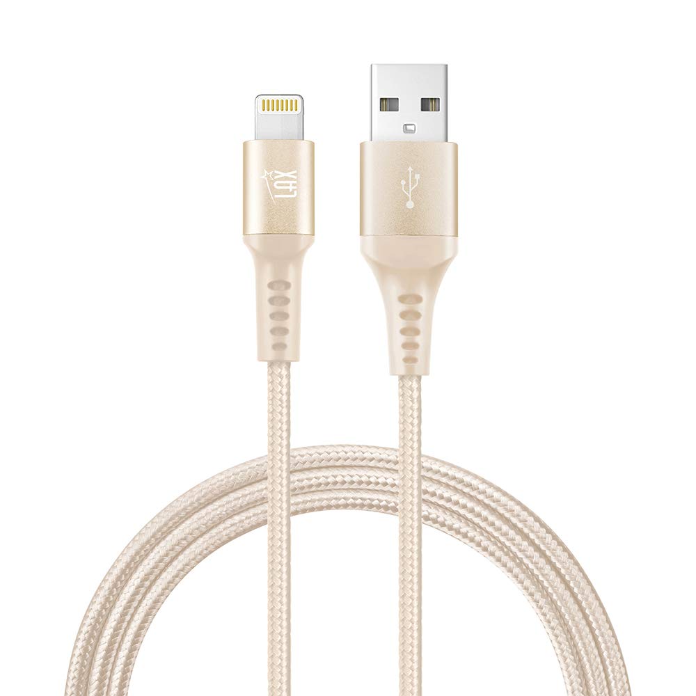 MFi Certified iPhone Charger Lightning Cable - 6ft Durable Braided USB Cord for iPhone 14/13/12/11/X/8 & iPad - Fast Charging & Data Sync - Perfect for Home, Office & Travel Use
