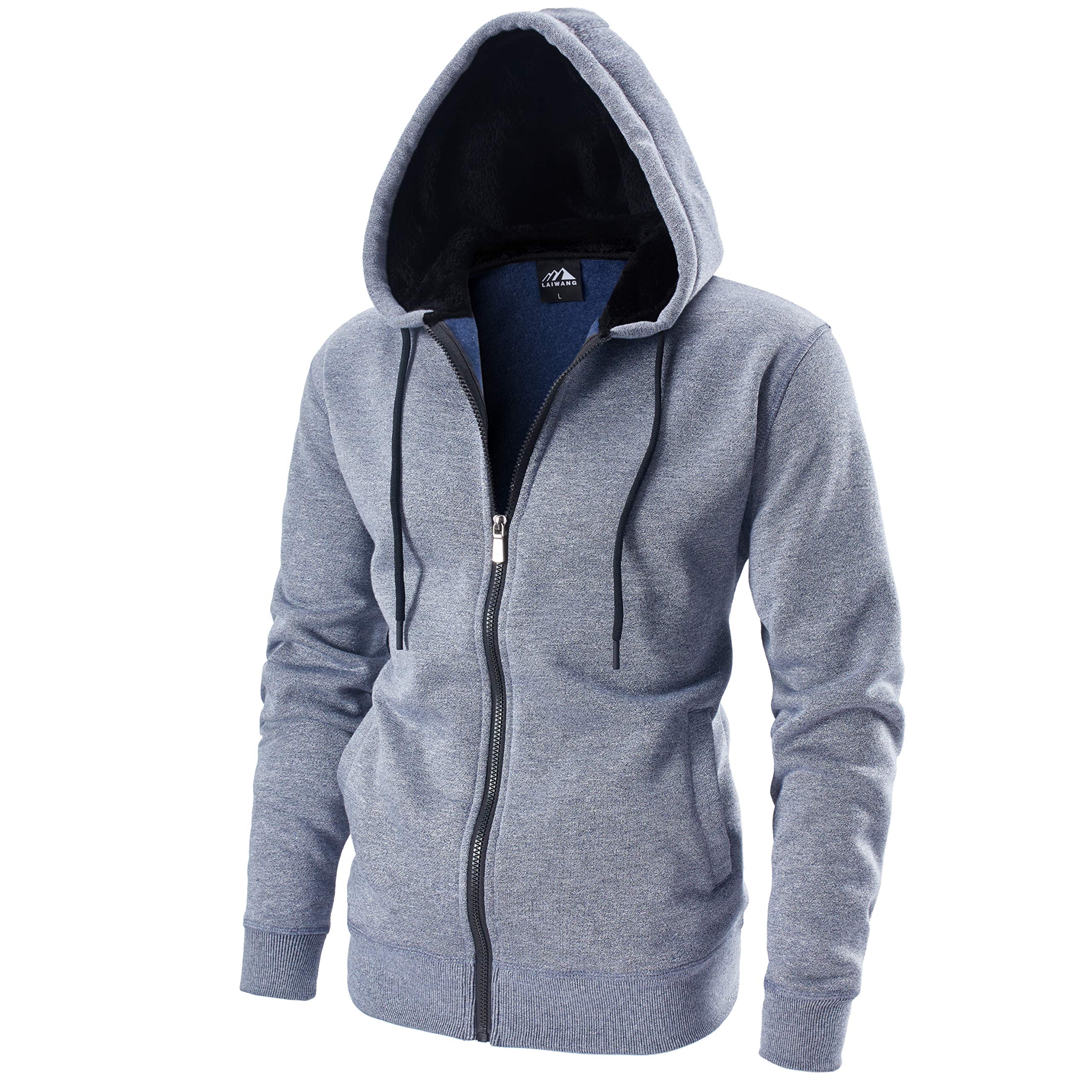 OHSNMAKSL Men's Sherpa Fleece Hoodie - Warm Full Zip Hooded Jacket for Workout, Sports & Outdoor Activities | Cozy Winter Pullover for Casual Wear & Gym