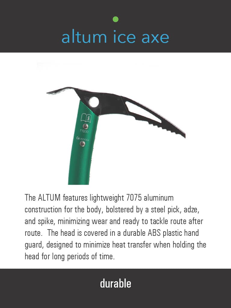 Trango Altum Ice Ax - Lightweight 45cm Ice Axe for Mountaineering, Ice Climbing & Glacier Travel | Gold Color | Perfect for Alpine Adventures & Winter Expeditions
